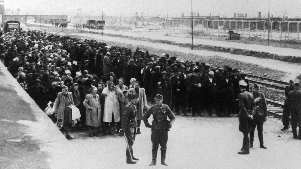 On arrival at Auschwitz, prisoners were sorted either for labour or immediate death (Credit: Alamy)