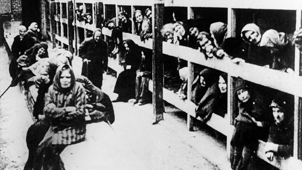 Women are shown in the barracks at Auschwitz after the camp’s liberation in 1945 (Credit: AFP/Getty Images)