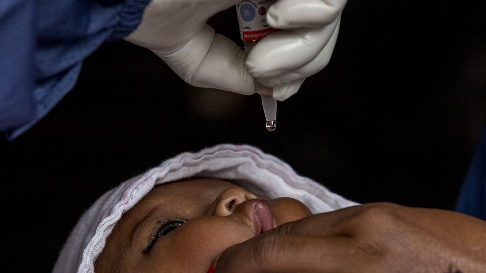 The World Health Organization has estimated that at least 80 million children under the age of one are now at risk of diptheria, polio and measles (Credit: EPA)