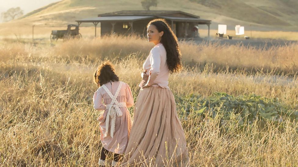 In the TV series Westworld, actor Thandie Newton wears costumes that reflect authentic prairie style (Credit: Alamy)