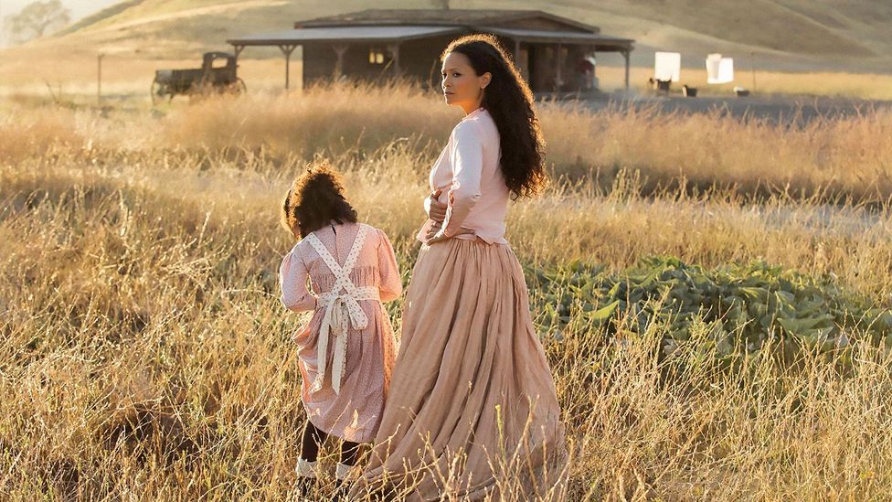 In the TV series Westworld, actor Thandie Newton wears costumes that reflect authentic prairie style (Credit: Alamy)