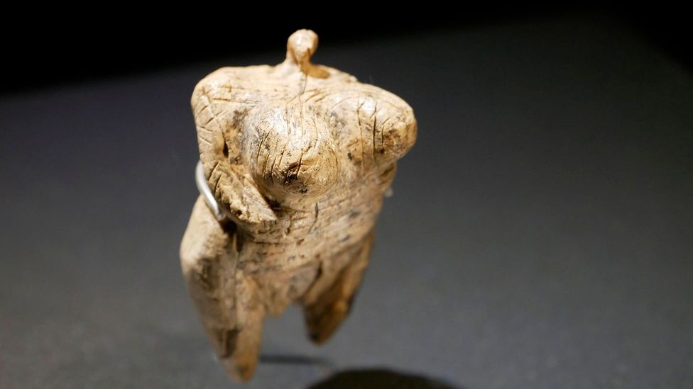 The Venus of Hohle Fels is made of mammoth ivory and is the earliest known example of a depiction of a human being in prehistoric art (Credit: Alamy)