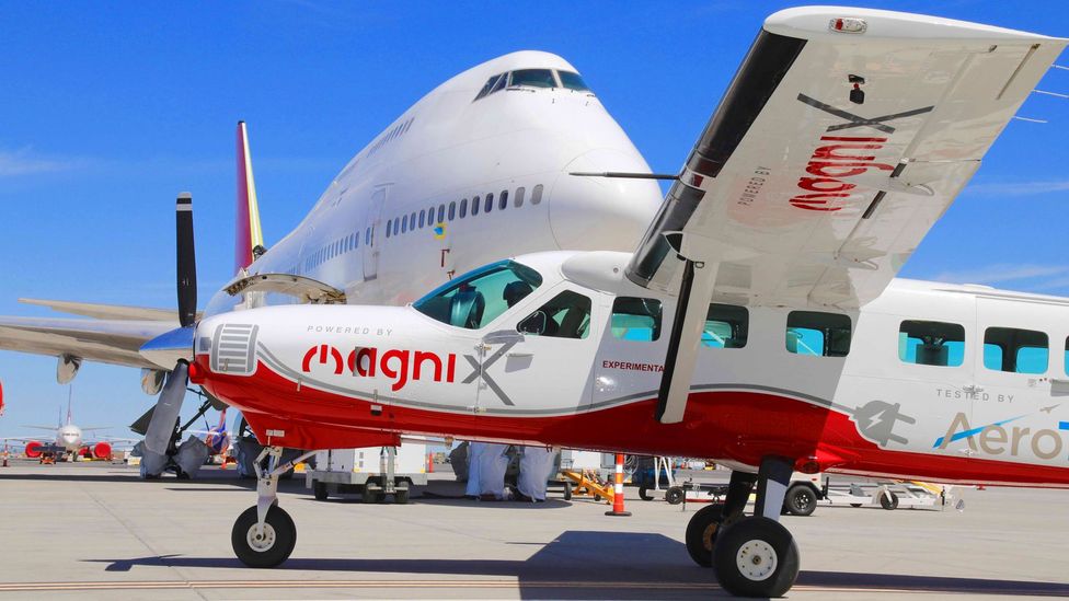 The eCaravan could be adapted to seat a grand total of nine passengers, but on its test flight it had just one seat for the pilot (Credit: MagniX)