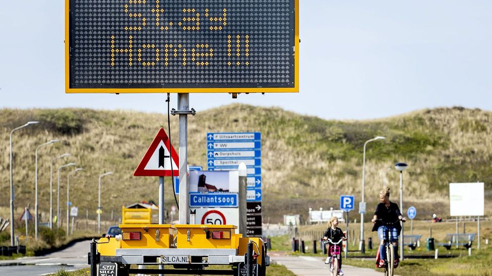A traffic sign in North Holland urging Dutch residents to stay home in April. Throughout Covid-19, the country has been proactive with stay-at-home measures (Credit: Getty Images) A traffic sign in North Holland urging Dutch residents to stay home in April. Throughout Covid-19, the country has been proactive with stay-at-home measures (Credit: Getty Images)