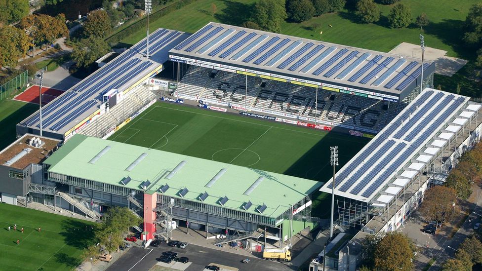 SC Freiburg's stadium uses solar and recycled energy to power the complex (Credit: Frances Demange/Getty Images)