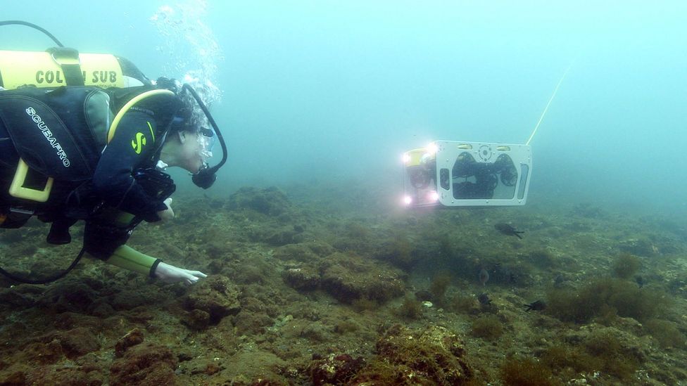 Underwater drones help scientists above the water to “see” the relics below (Credit: Pomona Pictures)