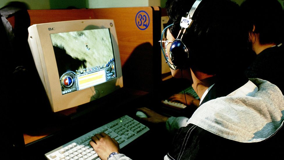 Internet cafes were often the only way people could access computers in the 1990s and early 2000s in China (credit: Herve Bruhat/Gamma-Rapho via Getty Images)