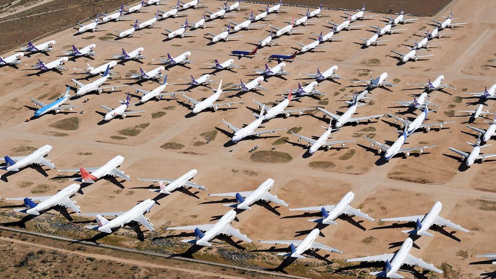 Parked airliners during lockdown (Creidt: Getty Images)