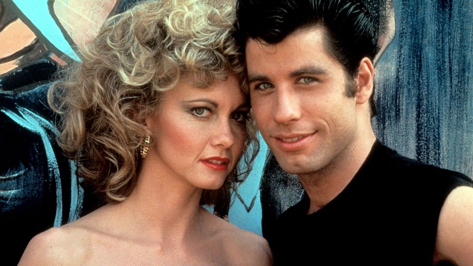 The sexed-up transformation of Sandy (Olivia Newton-John, left) in Grease is one of cinema's most hackneyed makeovers (Credit: Elvis)