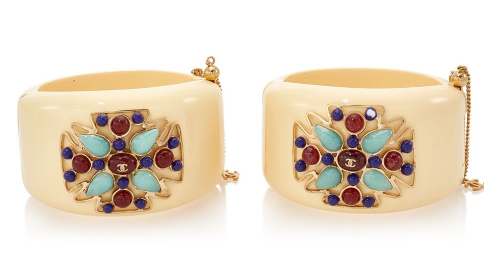 Chanel cuffs in the style of the famous Maltese Cross cuff were recently auctioned at Sotheby's (Credit: Sotheby's)