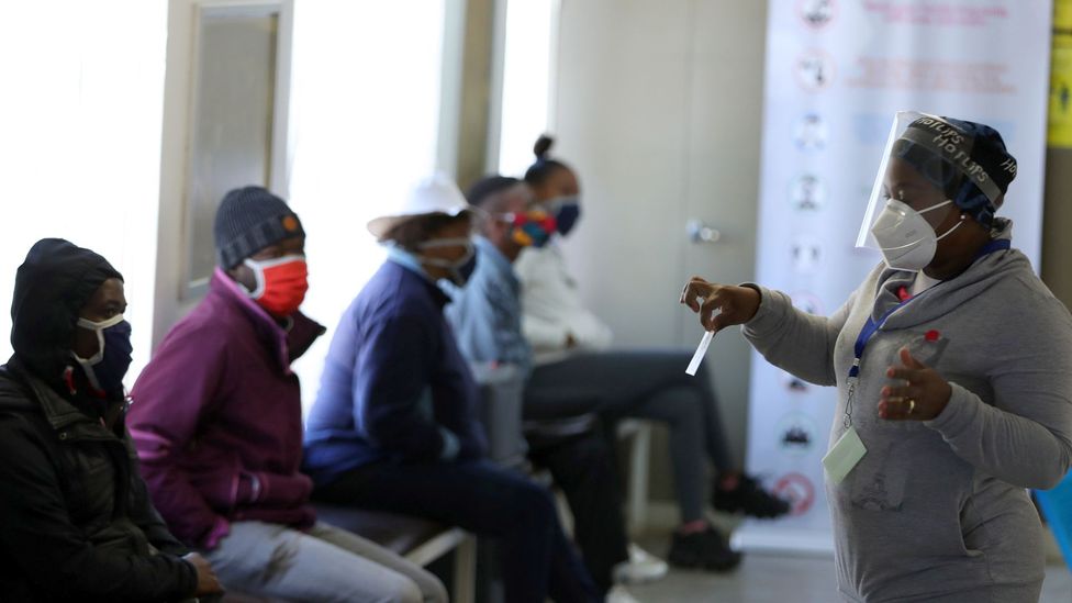 Some of the first South African vaccine trial volunteers, where the Oxford effort is also testing for efficacy (Credit: EPA)