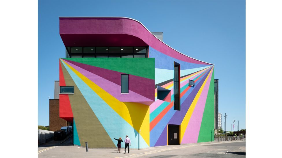 A mural by Lothar Gotz has transformed the Towner gallery in Eastbourne, UK (Credit: Jim Stephenson)