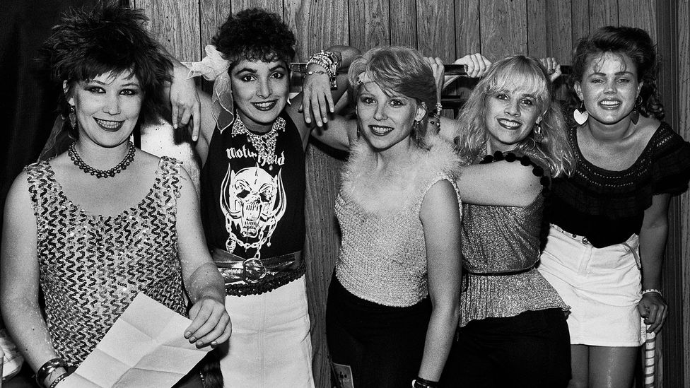 The Go-Go's in 1981, from left, Kathy Valentine, Jane Wieldlin, Gina Schock, Charlotte Caffey, and Belinda Carlisle (Credit: Getty Images)