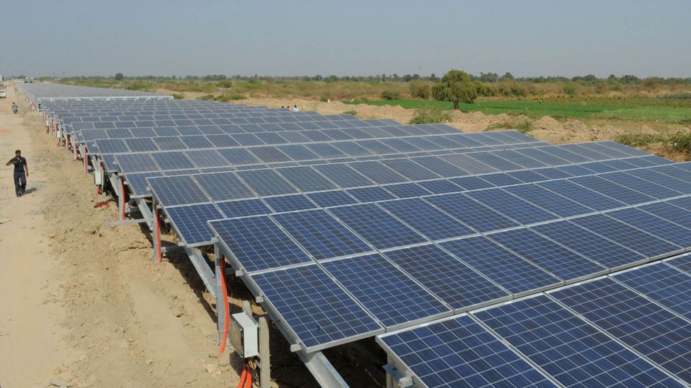 The solar canals of Gujarat, in western India, make use of space that would otherwise be disused (Credit: Getty Images)