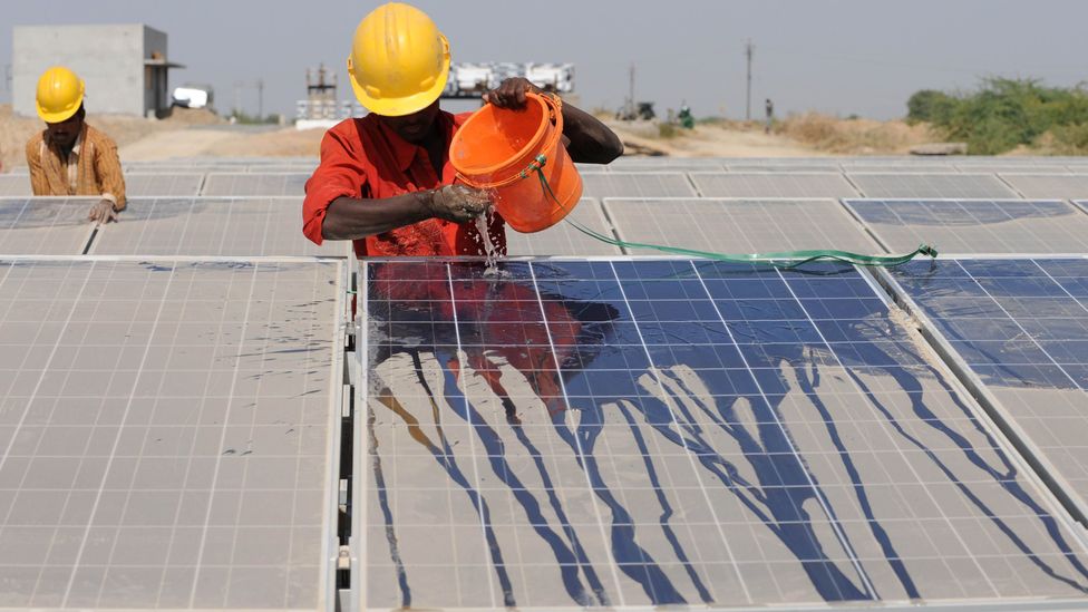 Like conventional solar panels, those above canals also require frequent washing to ensure their capacity isn't reduced by dust (Credit: Getty Images)