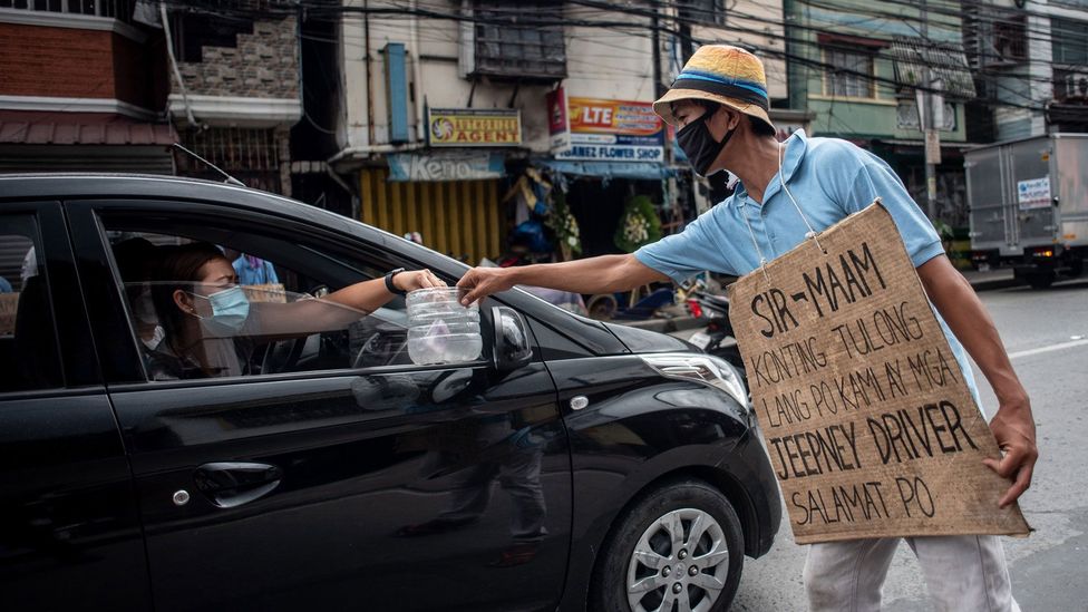 Bus and taxi drivers in the Philippines have lost their jobs as the country has entered recession (Credit: Getty Images)