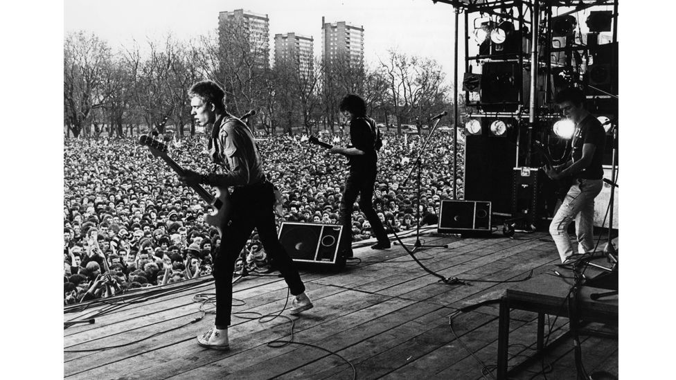 In 1978 The Clash played at the ground-breaking Rock Against Racism event in east London (Credit: Getty Images)