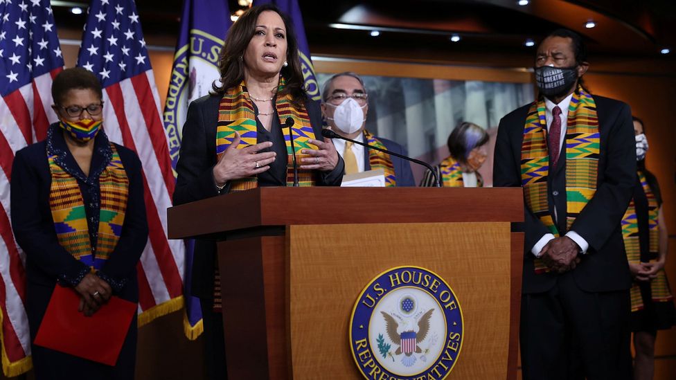 Race and policing are likely to be key issues in the upcoming presidential elections with political figures including Kamala Harris calling for police reform (Credit: Reuters)