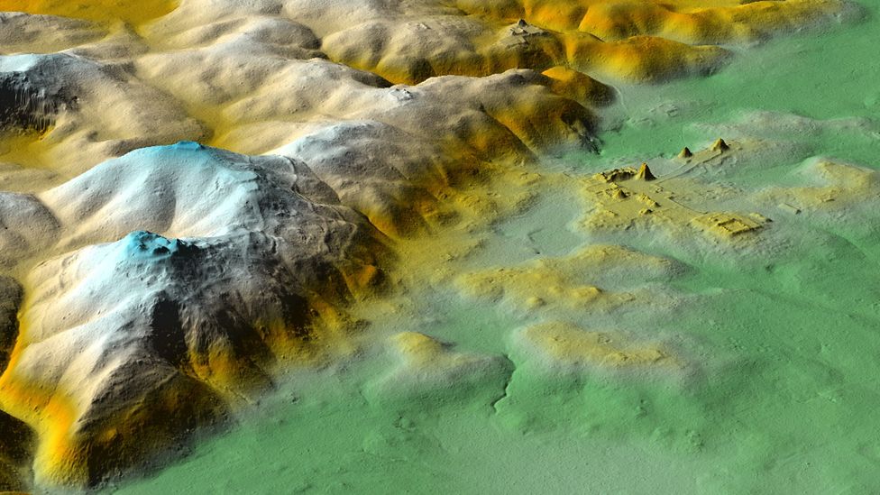 3D maps made from Lidar data reveal pyramids and other structures hidden in the jungle, as seen in this image of El Zotz (Credit: Pacunam)