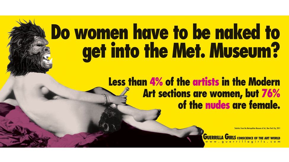 In the 1980s, feminist art activists Guerilla Girls famously asked ‘Do women have to be naked to get into the Met Museum?’ (Credit: Guerilla Girls)