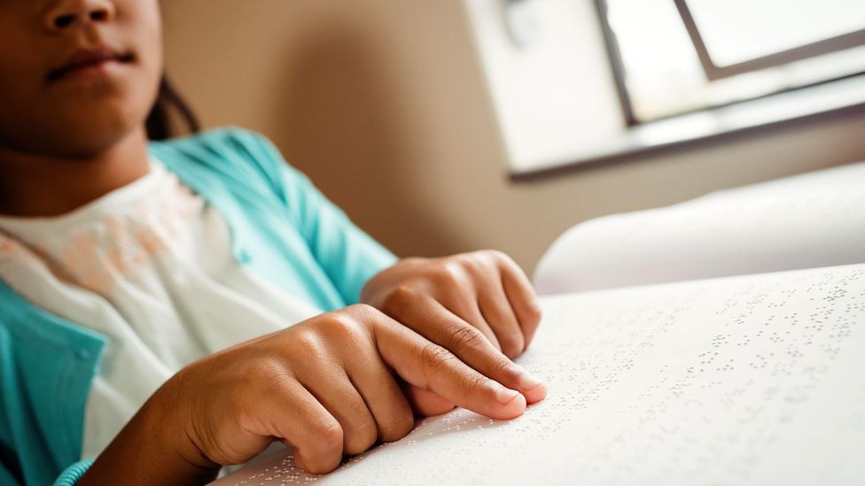 Not all linguistic communication uses soundwaves to communicate – braille relies upon the sense of touch (Credit: Alamy)