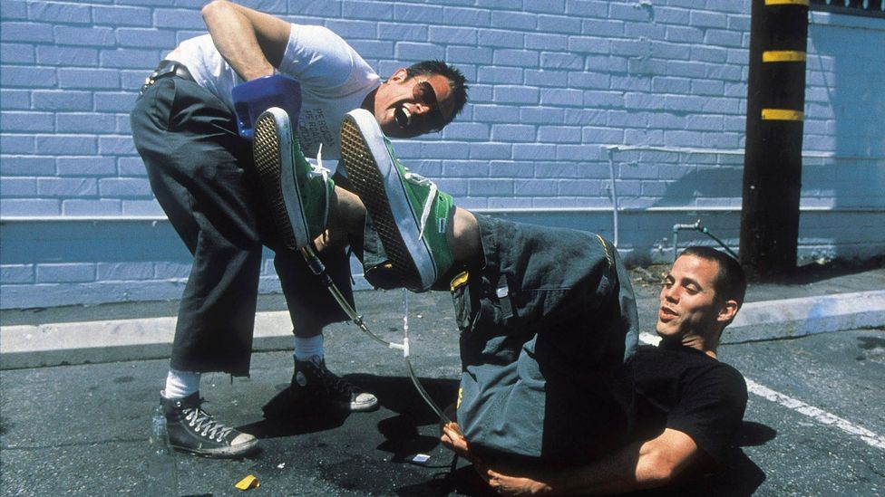 The Jackass crew, including leader Johnny Knoxville and co-star Steve–O (pictured) were brought together via the skate scene (Credit: Alamy)
