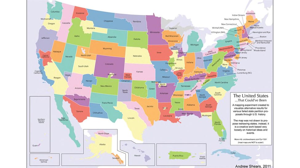 What if there were 124 US states? (Credit: Andrew Shears)