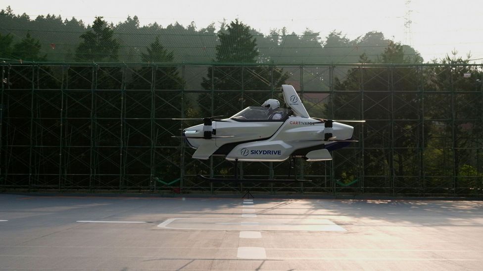 The SD-03, a manned flying car, takes a test flight in Japan in August 2020 (Credit: SkyDrive/Reuters)