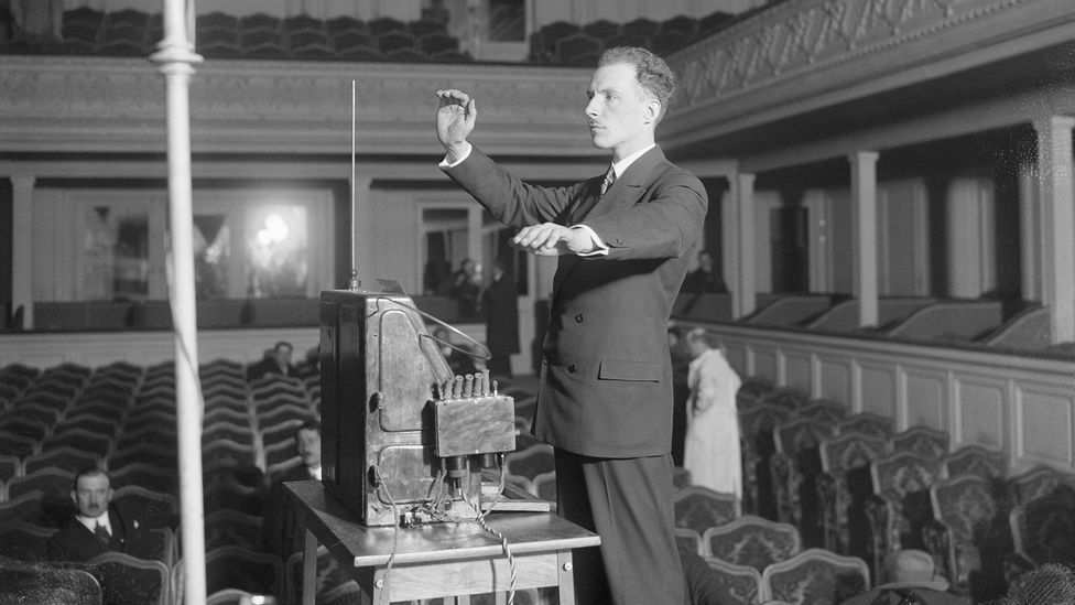 Léon performed on the theremin with the New York Philharmonic in 1928, patenting his invention in the US and granting commercial production rights to RCA (Credit: Getty Images)