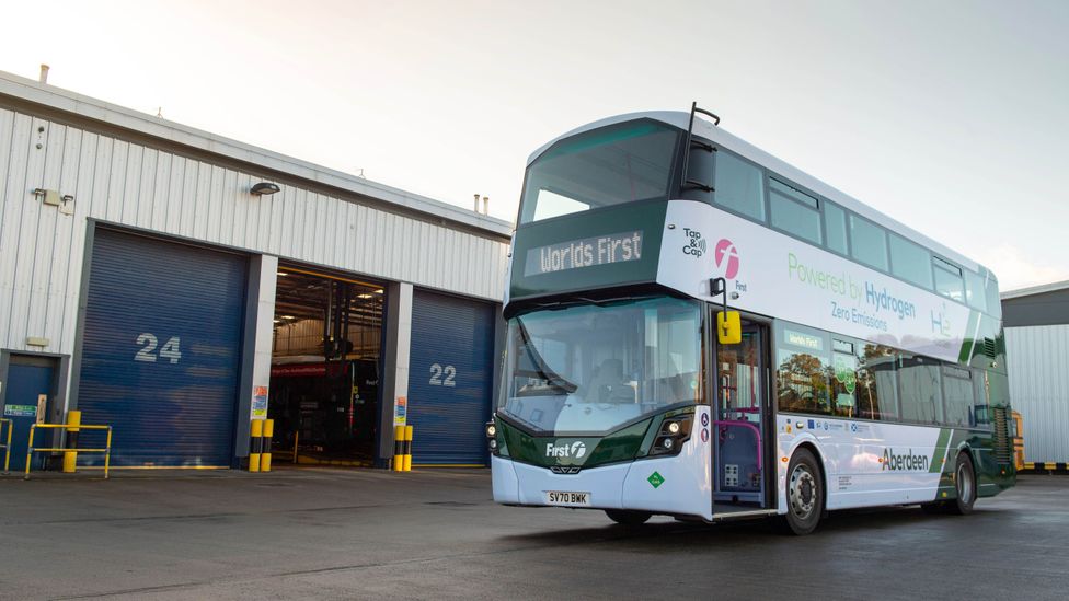 October 2020 saw the launch of the world's first double-decker hydrogen-powered bus in Aberdeen, Scotland (Credit: Getty Images)