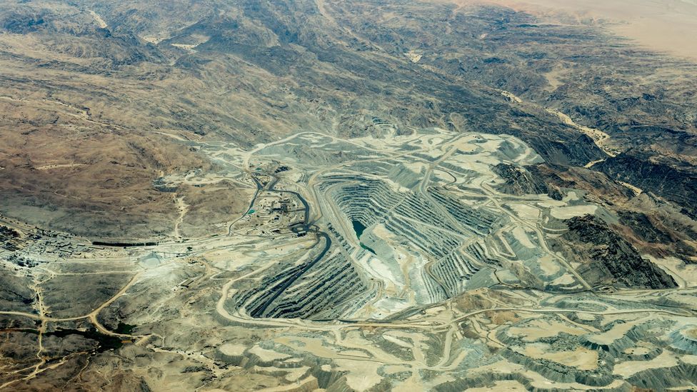 The Rossing Uranium Mine in Namibia, one of the largest open pit uranium mines in the world, in the Namib Desert (Credit: Wolfgang Kaehler/Getty Images)