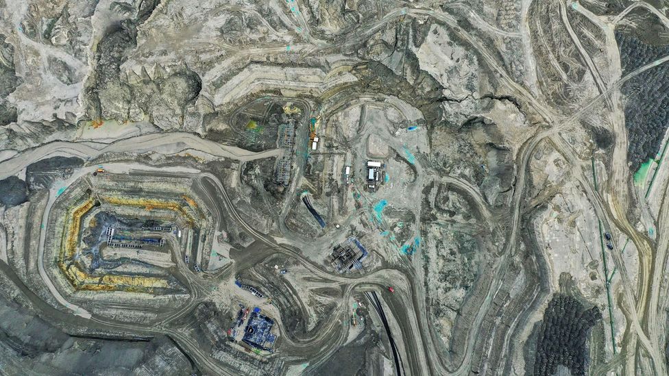 Away from the tailings, vehicle tracks weave around the Chilean copper mine (Credit: Martin Bernetti/Getty Images)