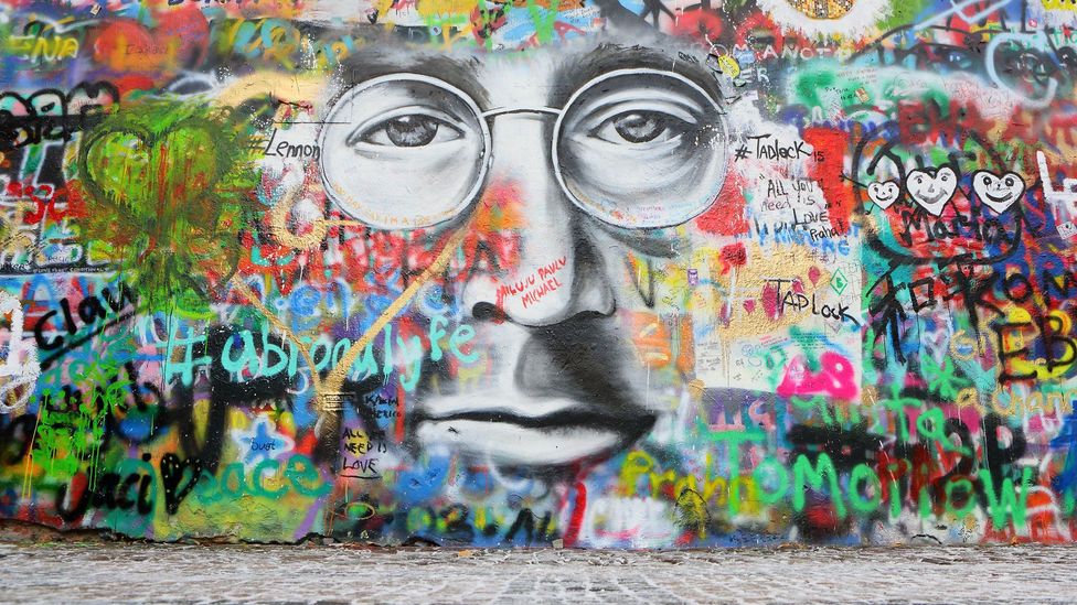 In Prague, a wall devoted to John Lennon is a major tourist attraction (Credit: Alamy)