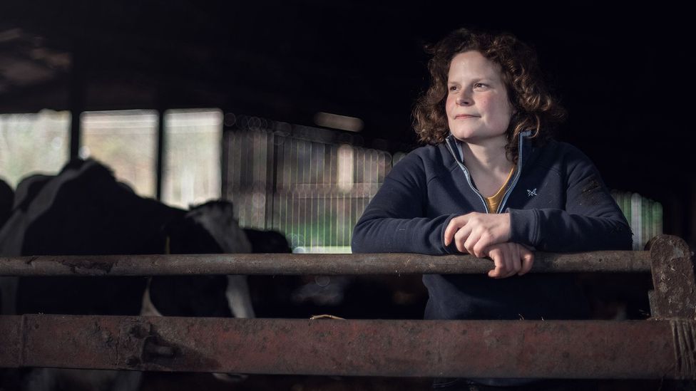 Dairy farming is Hannah Edwards' profession and vocation – and the welfare of the herd is always her primary concern (Credit: John Quintero/BBC)