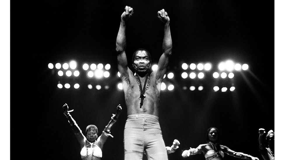 During the #EndSARS protests, there was a resurgence of interest in Fela Kuti’s songs, such as Zombie, Beast of No Nation, and Coffin for The Head of State (Credit: Getty Images)