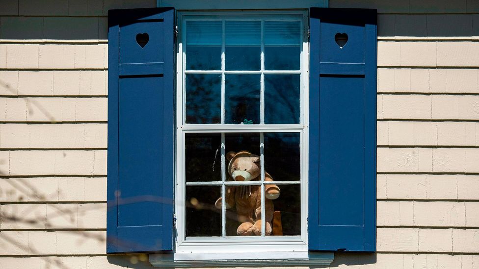 In the US and Australia many people put stuffed toys in their windows to give children a fun activity during the pandemic (Credit: Eric Baradat/Getty Images)