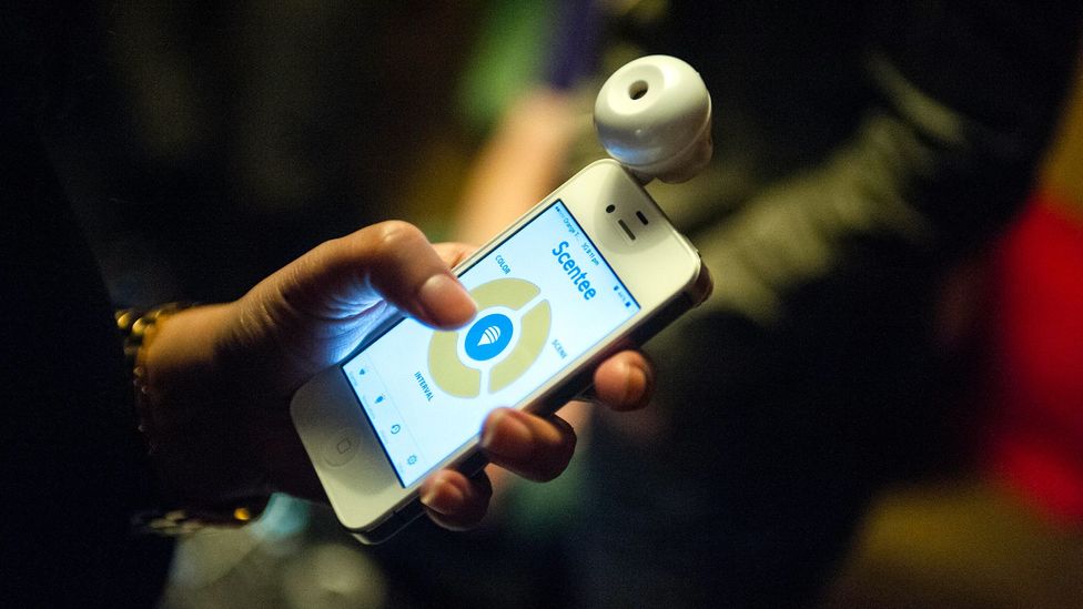 The Scentee device used refillable cartridges that could dispense a range of smells through a mobile phone app (Credit: Piero Cruciatti/Alamy)