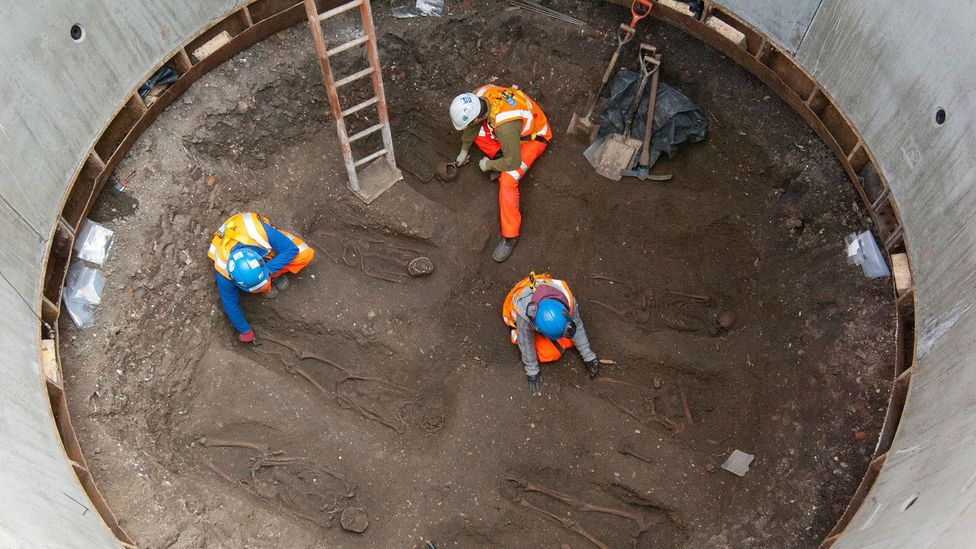 Archaeologists found traces of 660-year-old bacteria in the skeletons of plague victims unearthed by the Crossrail project in London (Credit: Amer Ghazzal/Alamy)