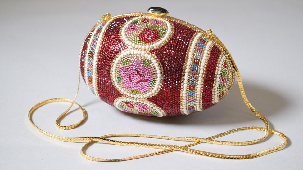 Art meets fashion in the intricate, rhinestone-encrusted Faberge Egg evening bag by Judith Leiber (Credit: Victoria and Albert