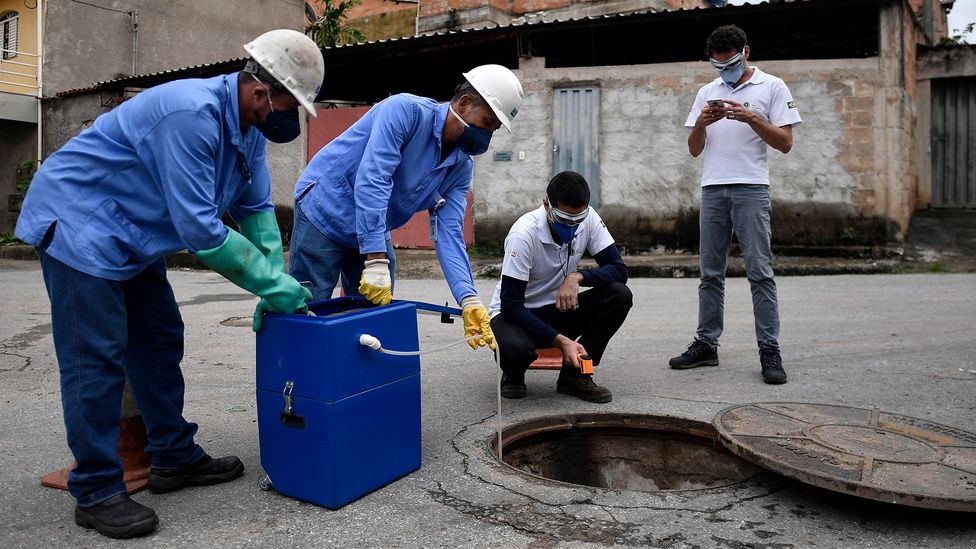 Efforts to spot new variants of Covid-19 as early as possible include testing sewage samples in cities like Belo Horizonte in Brazil (Credit: Douglas Magno/Getty Images)