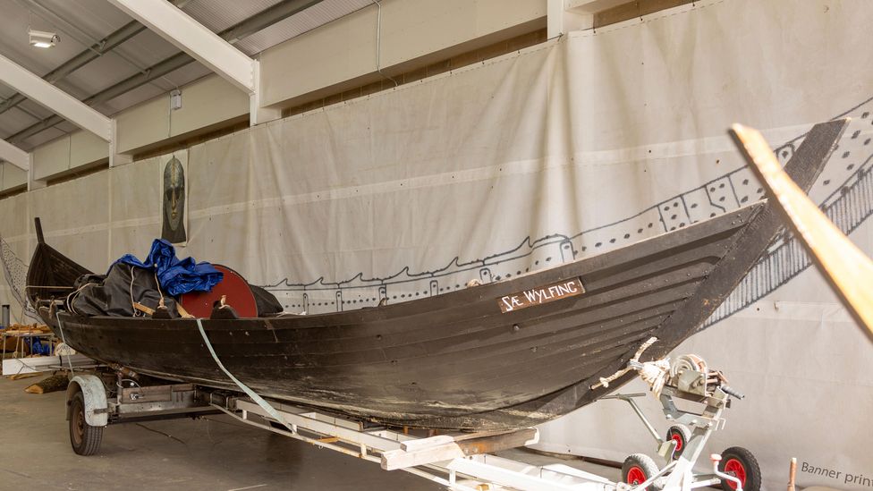 A half-size replica of the longship (pictured) has been created, but a project to build a working full-size replica is still in the works (Credit: Alamy)