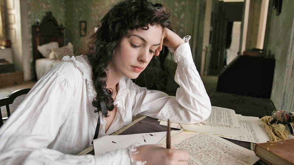 The young Austen (seen here played by Anne Hathaway in the 2007 film Becoming Jane) endured many false starts in her writing career (Credit: Alamy)