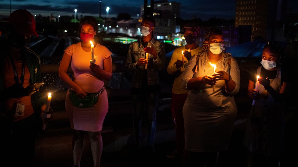 A memorial for victims of coronavirus in South Africa (Credit: Kim Ludbrook/Getty Images)