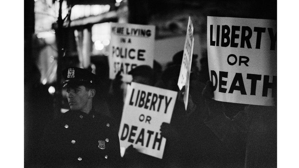 Harlem Rally, Harlem, New York, 1963 (Credit: The Gordon Parks Foundation. Courtesy the Gordon Parks Foundation and Jack Shainman Gallery, New York)