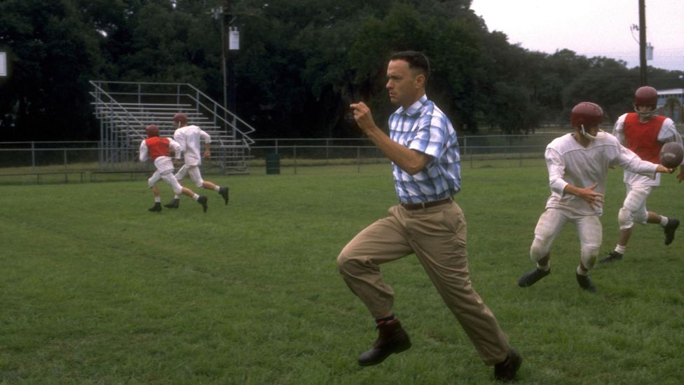 Hanks has always had a proclivity for playing ordinary people in extraordinary circumstances, as in his 1994 hit Forrest Gump (Credit: Alamy)