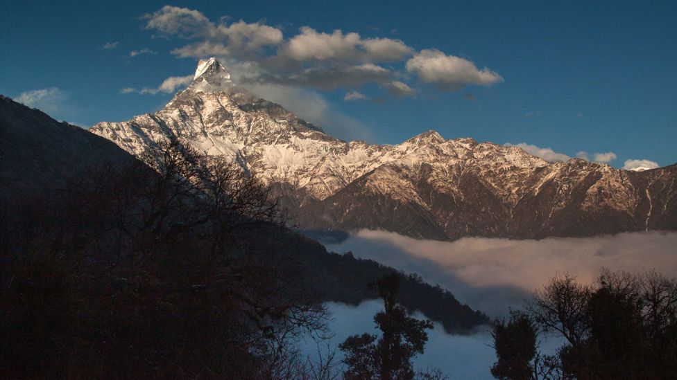 The razor-sharp double summit of Machhapuchhare has been off limits for climbers since the 1960s (Credit: Neelima Vallangi) The razor-sharp double summit of Machhapuchhare has been off limits for climbers since the 1960s (Credit: Neelima Vallangi)