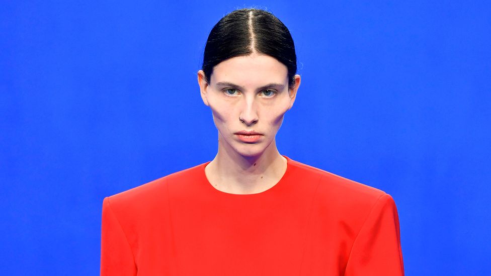 Balenciaga's spring/summer 2020 collection show at Paris Fashion Week saw models sporting sculpted faces (Credit: Getty Images) Balenciaga's spring/summer 2020 collection show at Paris Fashion Week saw models sporting sculpted faces (Credit: Getty Images)