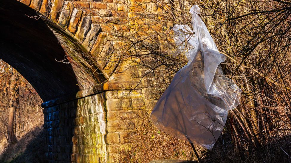 Plastic bags can be hard to recycle, but they are an ideal ingredient for plastic in roads (Credit: Alamy)
