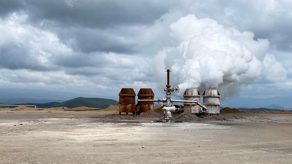 The Olkaria geothermal power plant in Kenya provides around a quarter of the country's energy (Credit: Jacob Kushner)