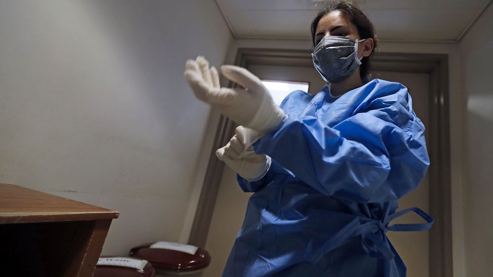 Rubber finds many applications in medical equipment and has been particularly important in the pandemic in PPE (Credit: Joseph Eid/Getty Images)